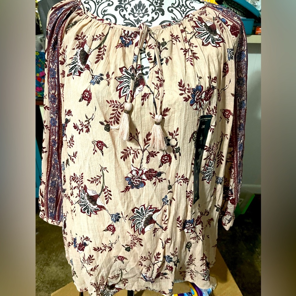 Lucky Brand 2x Beaded NWT Blouse